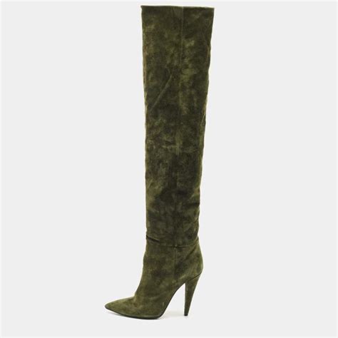 ysl green suede boots|Saint Laurent Shoes .